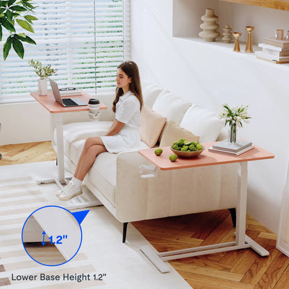 H7 Adjustable Bedside Table with Wheels – Mobile Height-Adjustable Laptop & Work Desk