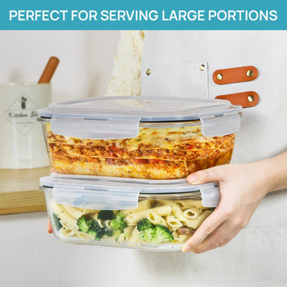 Vtopmart Glass Food Storage Containers – 2/18-Piece Set, Airtight & Leakproof Lids