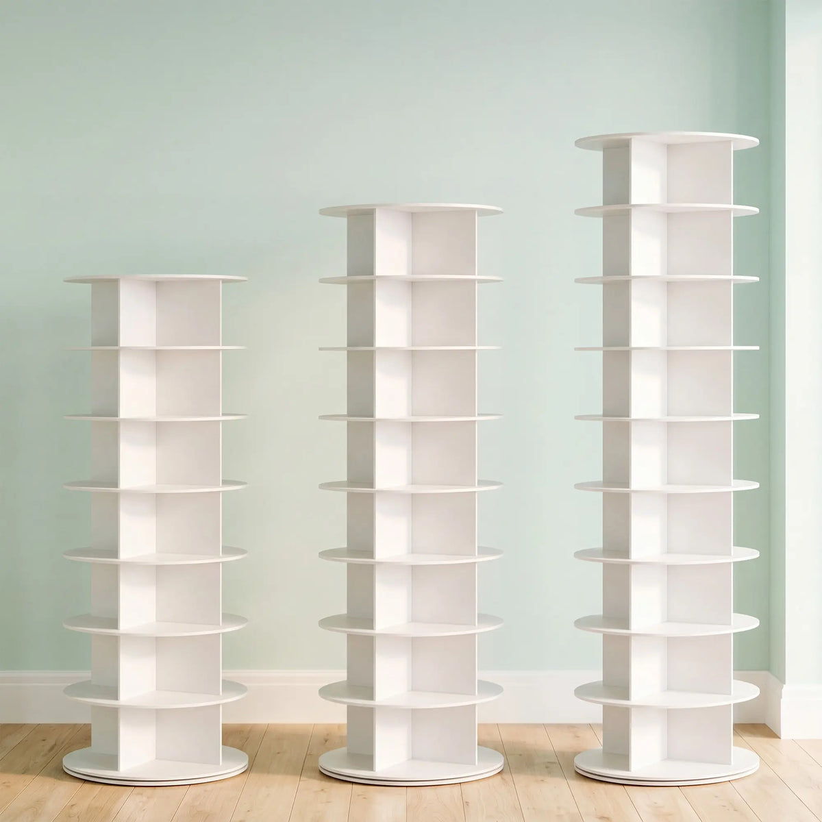 Sweetcrispy 360° Rotating Shoe Rack – Multi-Shelf Vertical Organizer for Shoes & Handbags