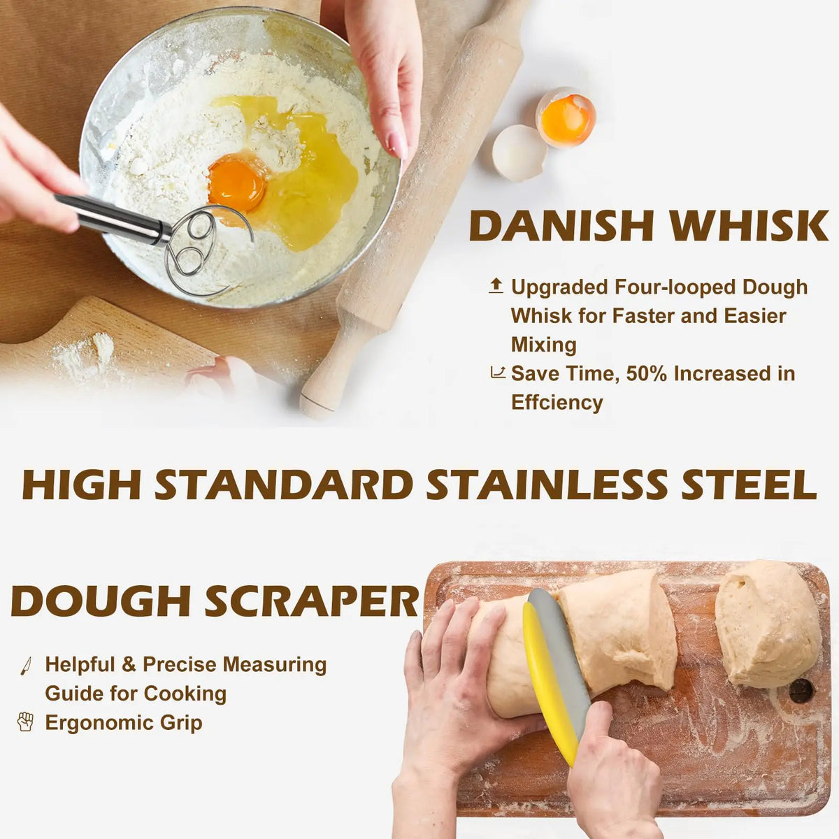 Silicone Bread Basket Set – Round & Oval Sourdough Proofing Baskets with Baking Tools