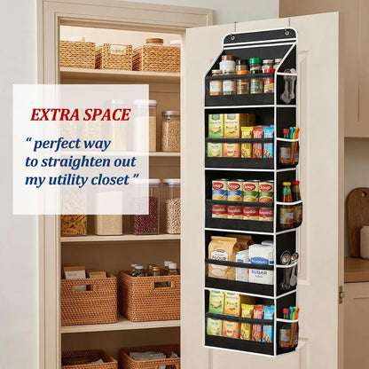 5-Tier Over-the-Door Organizer – 10 Large Pockets, 60-Lb Capacity, Space-Saving Storage