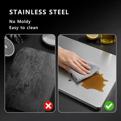 Stainless Steel Chopping Board – Anti-Slip, Mold-Resistant Kitchen Cutting Board