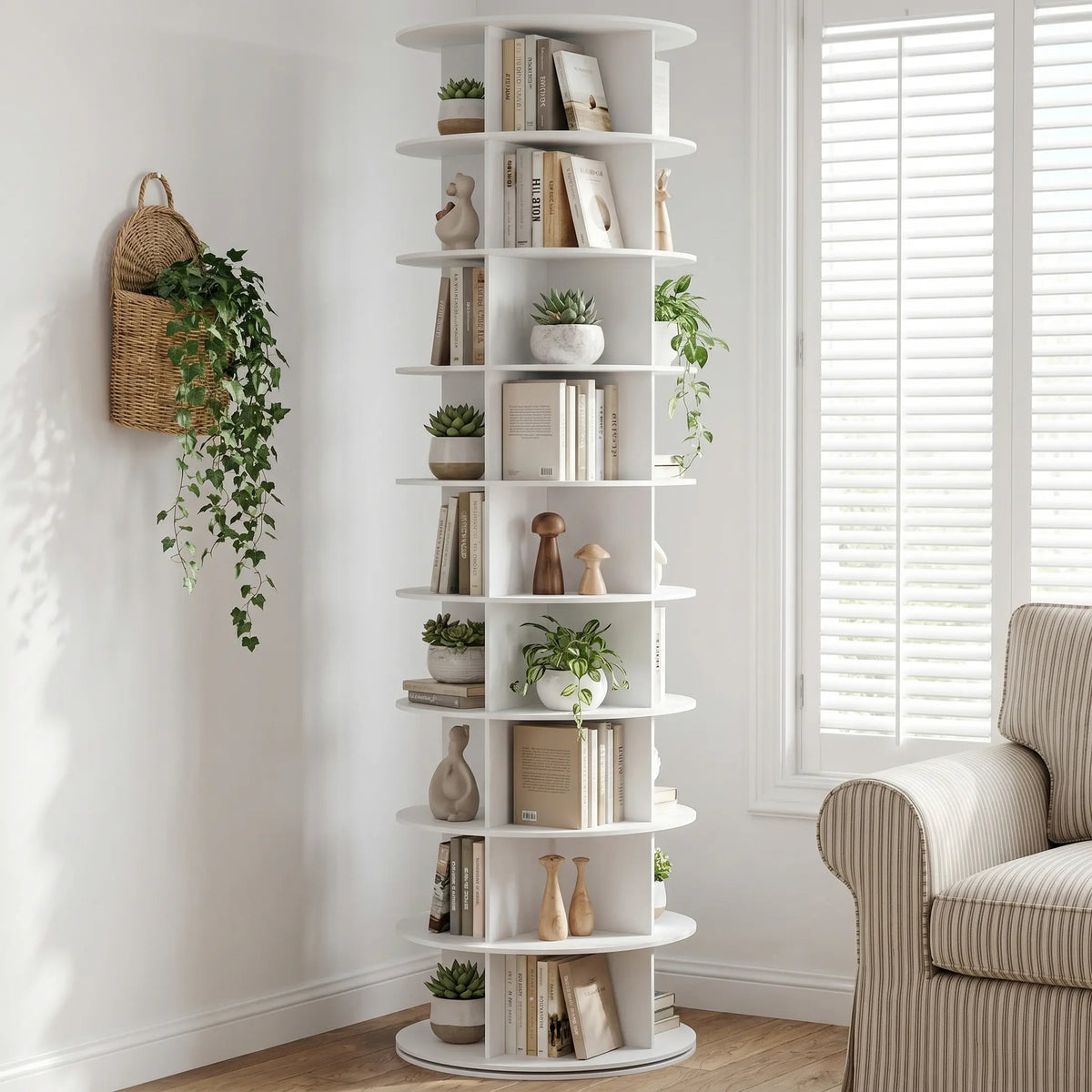 Sweetcrispy 360° Rotating Shoe Rack – Multi-Shelf Vertical Organizer for Shoes & Handbags