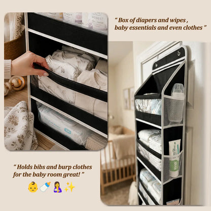5-Tier Over-the-Door Organizer – 10 Large Pockets, 60-Lb Capacity, Space-Saving Storage