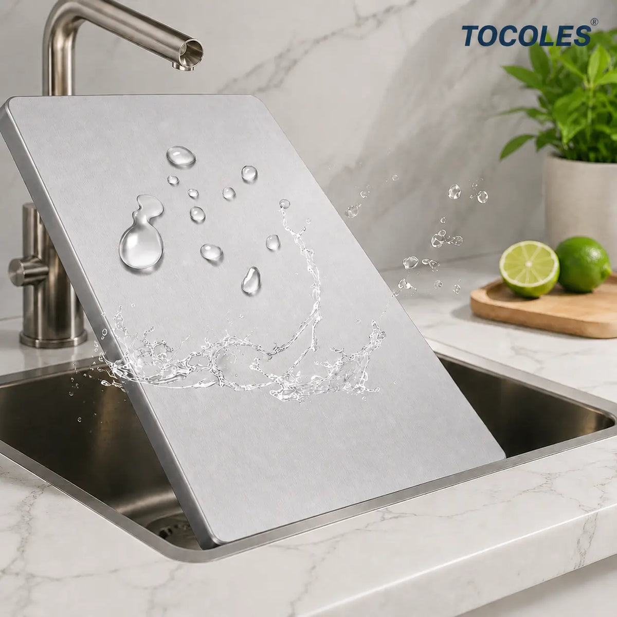 Stainless Steel Chopping Board – Anti-Slip, Mold-Resistant Kitchen Cutting Board