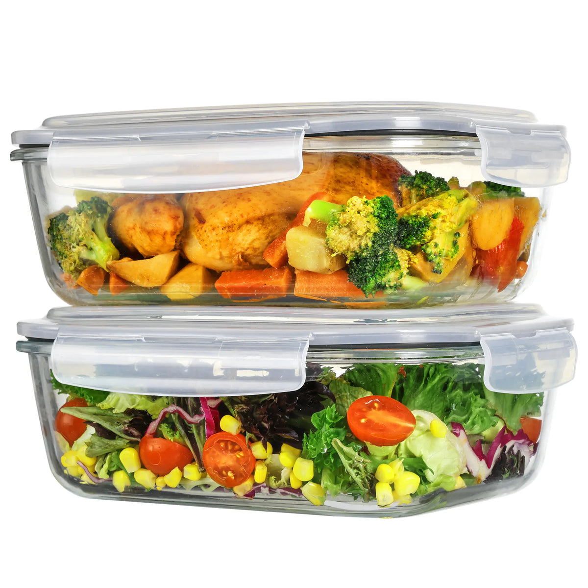 Vtopmart Glass Food Storage Containers – 2/18-Piece Set, Airtight & Leakproof Lids