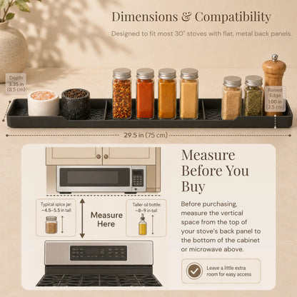 TEO 30" Silicone Magnetic Stove Top Shelf – Over-the-Stove Spice Rack & Kitchen Organizer