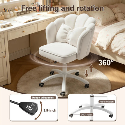 Cute Petal Office Chair – Modern Fabric Butterfly Desk & Makeup Chair, Height Adjustable