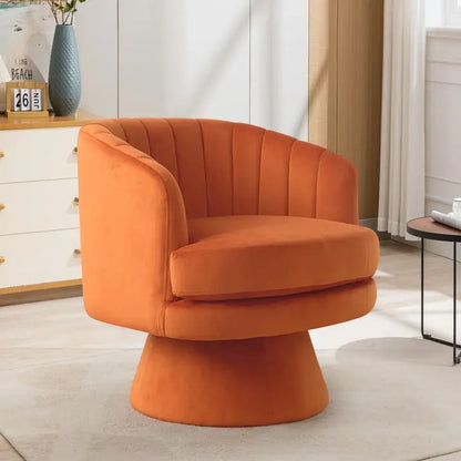 Ebello Lambswool Vanity Chair – 360° Swivel Round Accent Chair