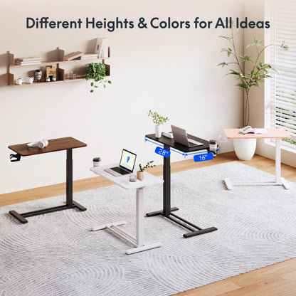 H7 Adjustable Bedside Table with Wheels – Mobile Height-Adjustable Laptop & Work Desk