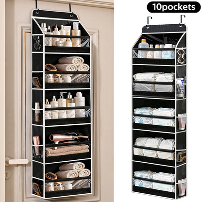 5-Tier Over-the-Door Organizer – 10 Large Pockets, 60-Lb Capacity, Space-Saving Storage