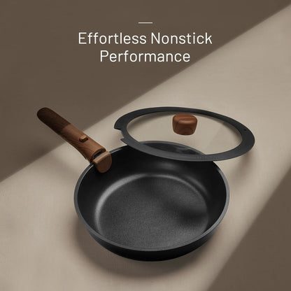 [Official] CAROTE Nonstick Pots & Pans Set – 19/22/26-Piece Options, Wooden Detachable Handle, Space-Saving Cookware