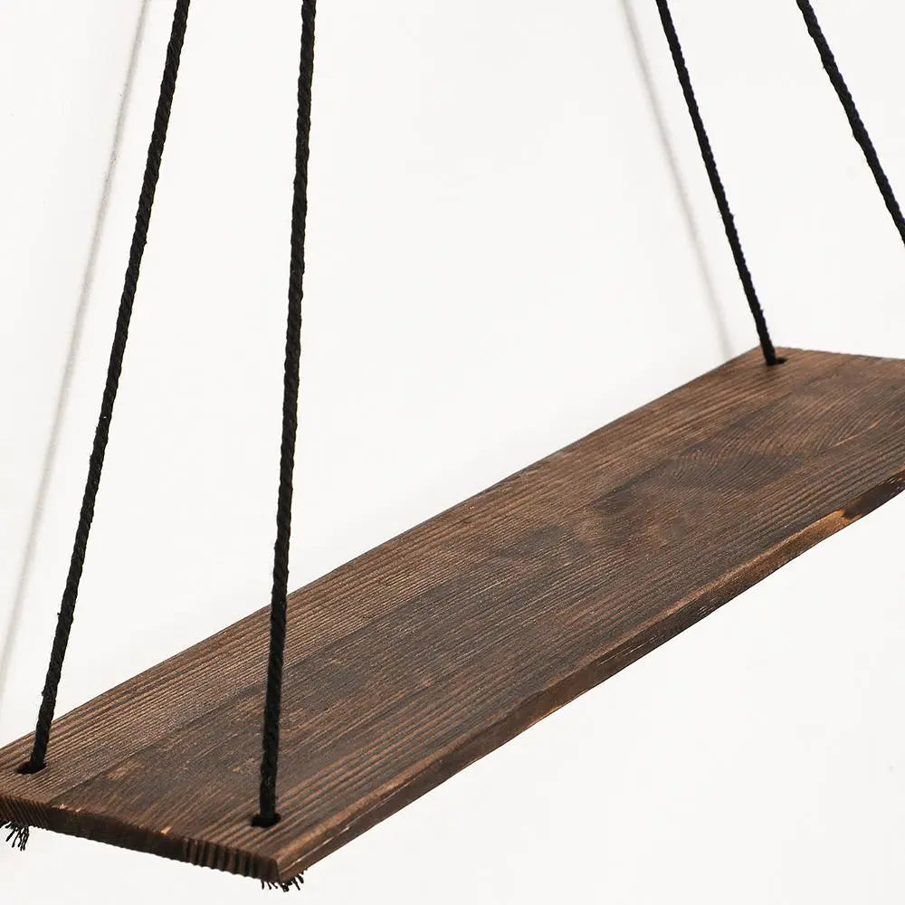 Bohemian Floating Wall Shelf – Handwoven Paper Towel Holder & Wooden Storage Rack