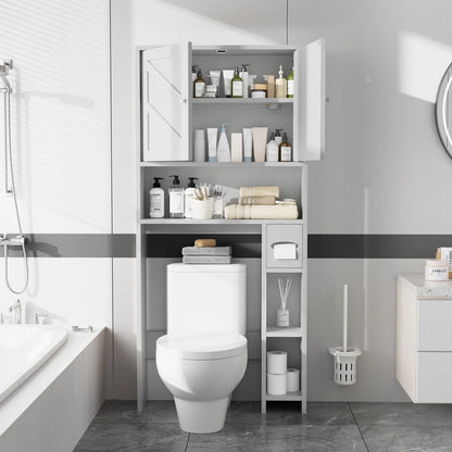 Walsunny Over-the-Toilet Storage Cabinet – Farmhouse Bathroom Organizer with Barn Doors