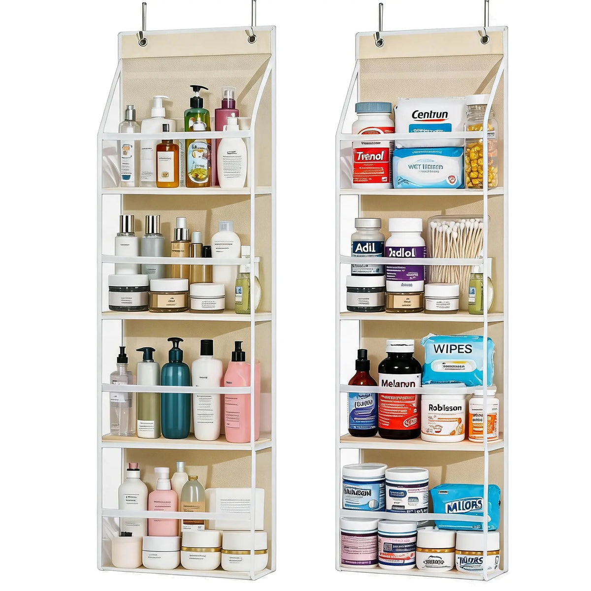 5-Tier Over-the-Door Organizer – 10 Large Pockets, 60-Lb Capacity, Space-Saving Storage