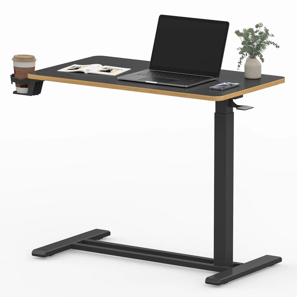 H7 Adjustable Bedside Table with Wheels – Mobile Height-Adjustable Laptop & Work Desk