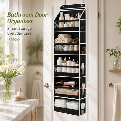 5-Tier Over-the-Door Organizer – 10 Large Pockets, 60-Lb Capacity, Space-Saving Storage