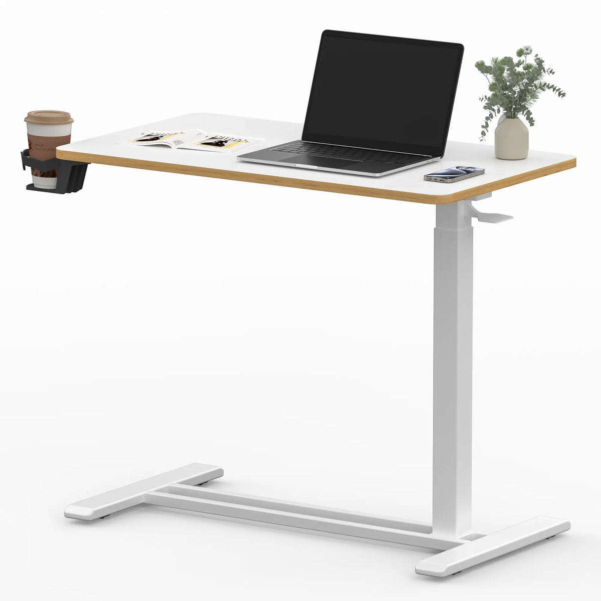 H7 Adjustable Bedside Table with Wheels – Mobile Height-Adjustable Laptop & Work Desk