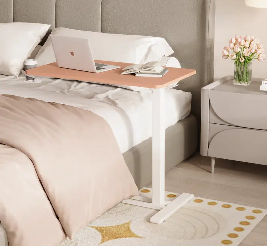 H7 Adjustable Bedside Table with Wheels – Mobile Height-Adjustable Laptop & Work Desk