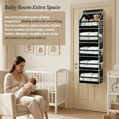 5-Tier Over-the-Door Organizer – 10 Large Pockets, 60-Lb Capacity, Space-Saving Storage
