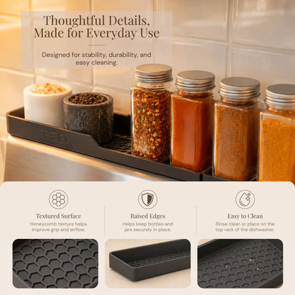 TEO 30" Silicone Magnetic Stove Top Shelf – Over-the-Stove Spice Rack & Kitchen Organizer