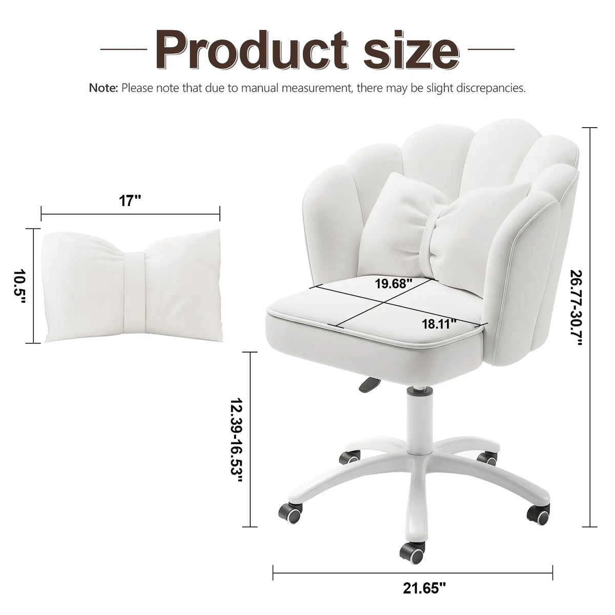 Cute Petal Office Chair – Modern Fabric Butterfly Desk & Makeup Chair, Height Adjustable