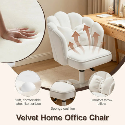 Cute Petal Office Chair – Modern Fabric Butterfly Desk & Makeup Chair, Height Adjustable