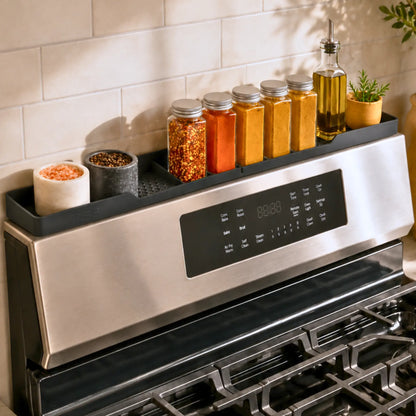 TEO 30" Silicone Magnetic Stove Top Shelf – Over-the-Stove Spice Rack & Kitchen Organizer