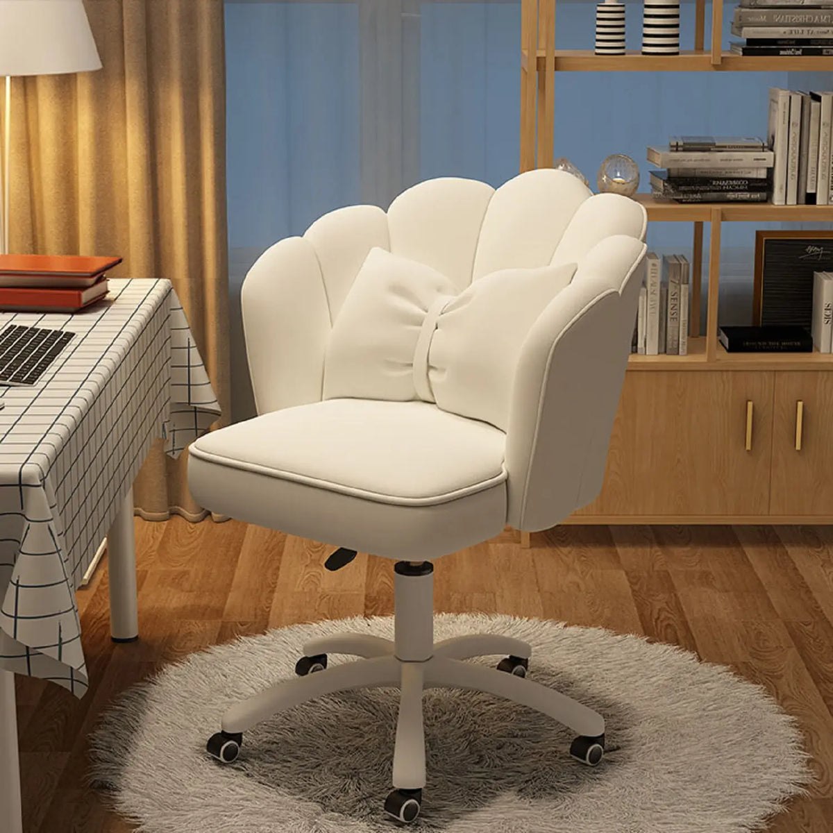 Cute Petal Office Chair – Modern Fabric Butterfly Desk & Makeup Chair, Height Adjustable