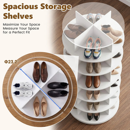 Sweetcrispy 360° Rotating Shoe Rack – Multi-Shelf Vertical Organizer for Shoes & Handbags