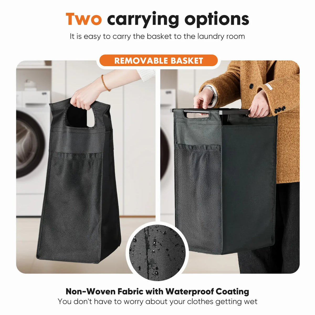 Sweetcrispy Rolling Laundry Hamper – Removable Bag, Freestanding Clothes Organizer with Wheels