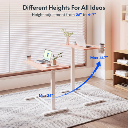 H7 Adjustable Bedside Table with Wheels – Mobile Height-Adjustable Laptop & Work Desk