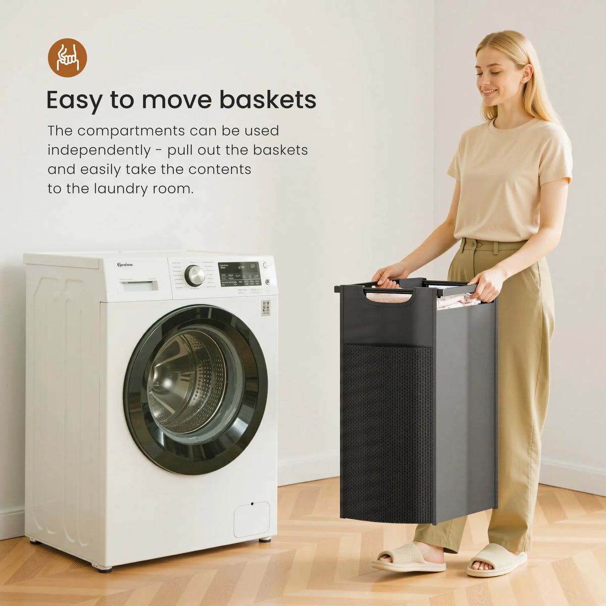 Sweetcrispy Rolling Laundry Hamper – Removable Bag, Freestanding Clothes Organizer with Wheels
