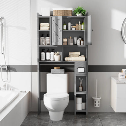 Walsunny Over-the-Toilet Storage Cabinet – Farmhouse Bathroom Organizer with Barn Doors