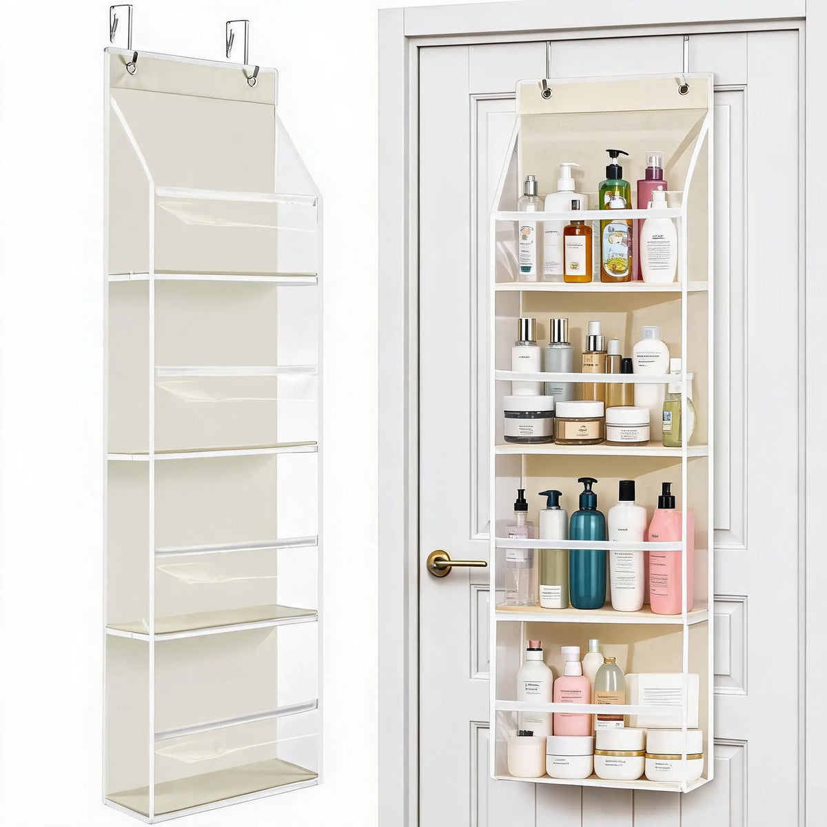 5-Tier Over-the-Door Organizer – 10 Large Pockets, 60-Lb Capacity, Space-Saving Storage
