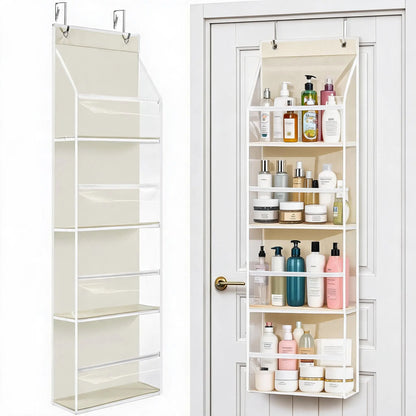 5-Tier Over-the-Door Organizer – 10 Large Pockets, 60-Lb Capacity, Space-Saving Storage