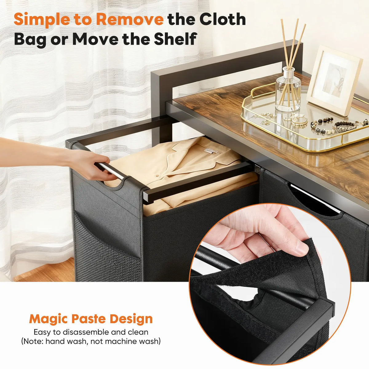 Sweetcrispy Rolling Laundry Hamper – Removable Bag, Freestanding Clothes Organizer with Wheels