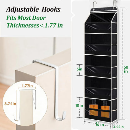 5-Tier Over-the-Door Organizer – 10 Large Pockets, 60-Lb Capacity, Space-Saving Storage